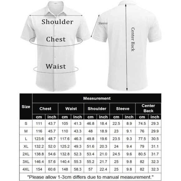 Men's Linen Shirts Short Sleeve Casual Shirts Button Down Shirt for Men's - Picture 3 of 6